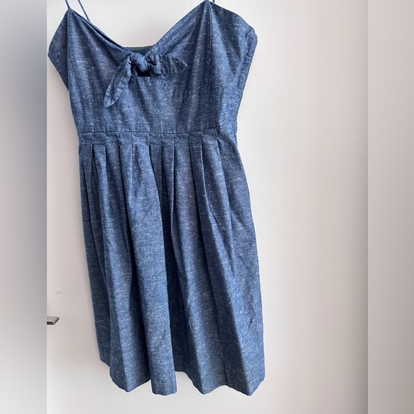 Madewell Chambray Tie Front Cutout Cami Dress Size 4 - Picture 6 of 14